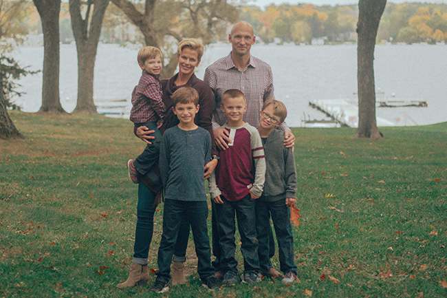 Bowen, wife Shawn and their four boys.